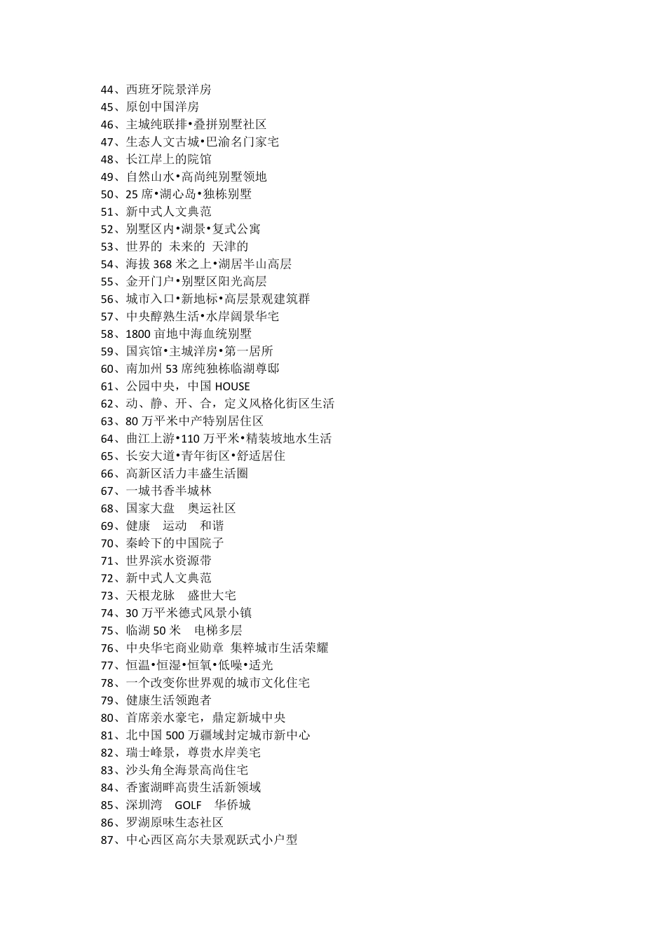 房地产项目300例定位语_第2页