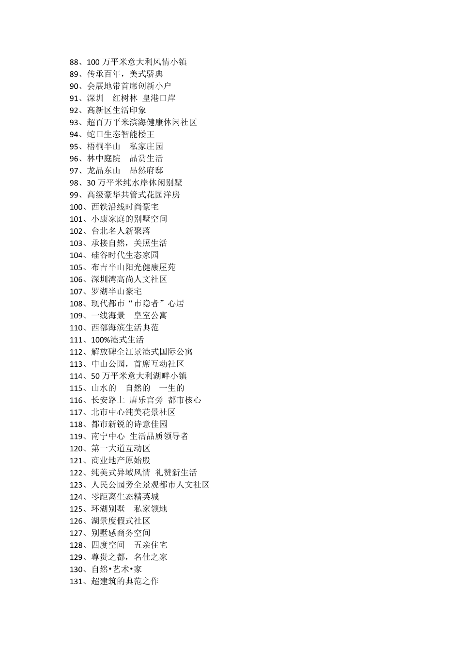 房地产项目300例定位语_第3页