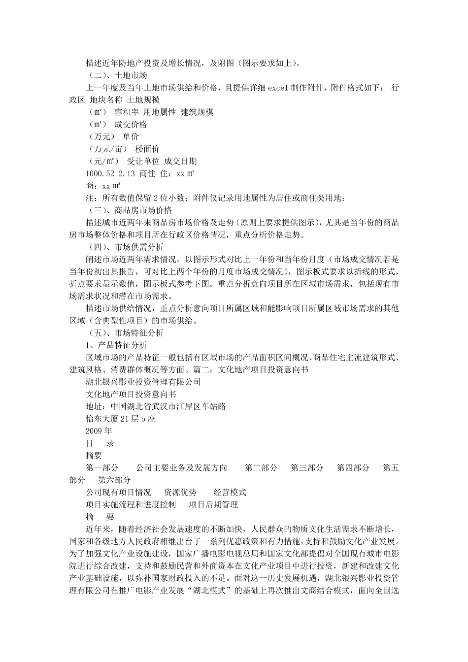 房地产项目投资意向书_第3页