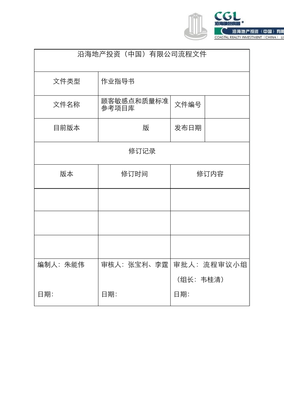 房地产顾客敏感点和质量标准要点参考项目库_第1页