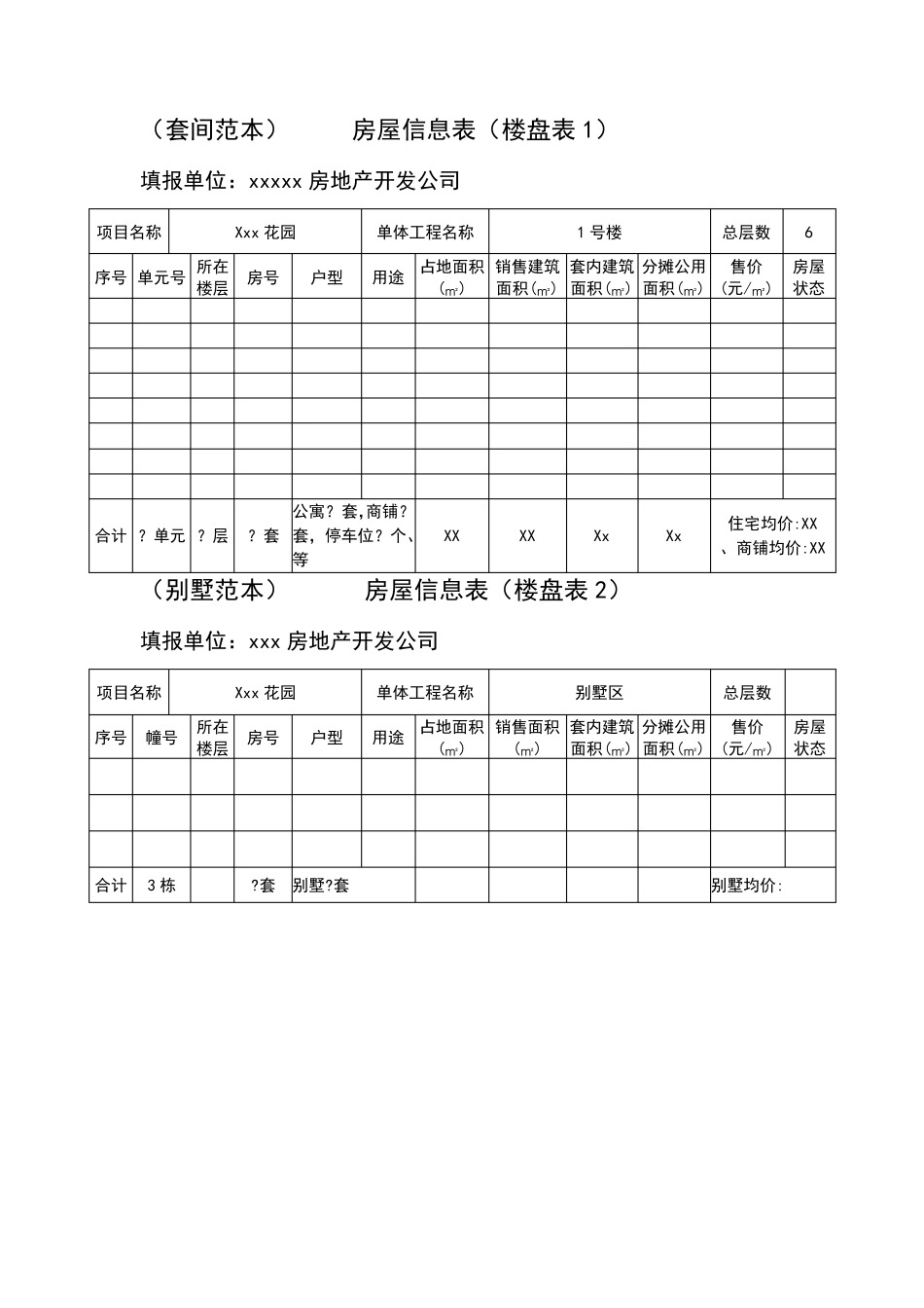 房屋信息表(楼盘表1)_第1页