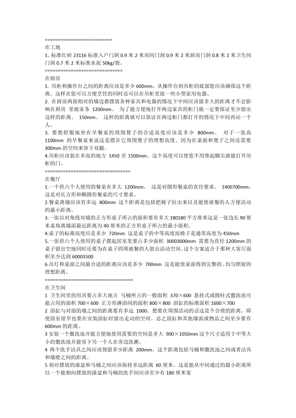 房屋建筑学家居设计尺寸一览表_第2页