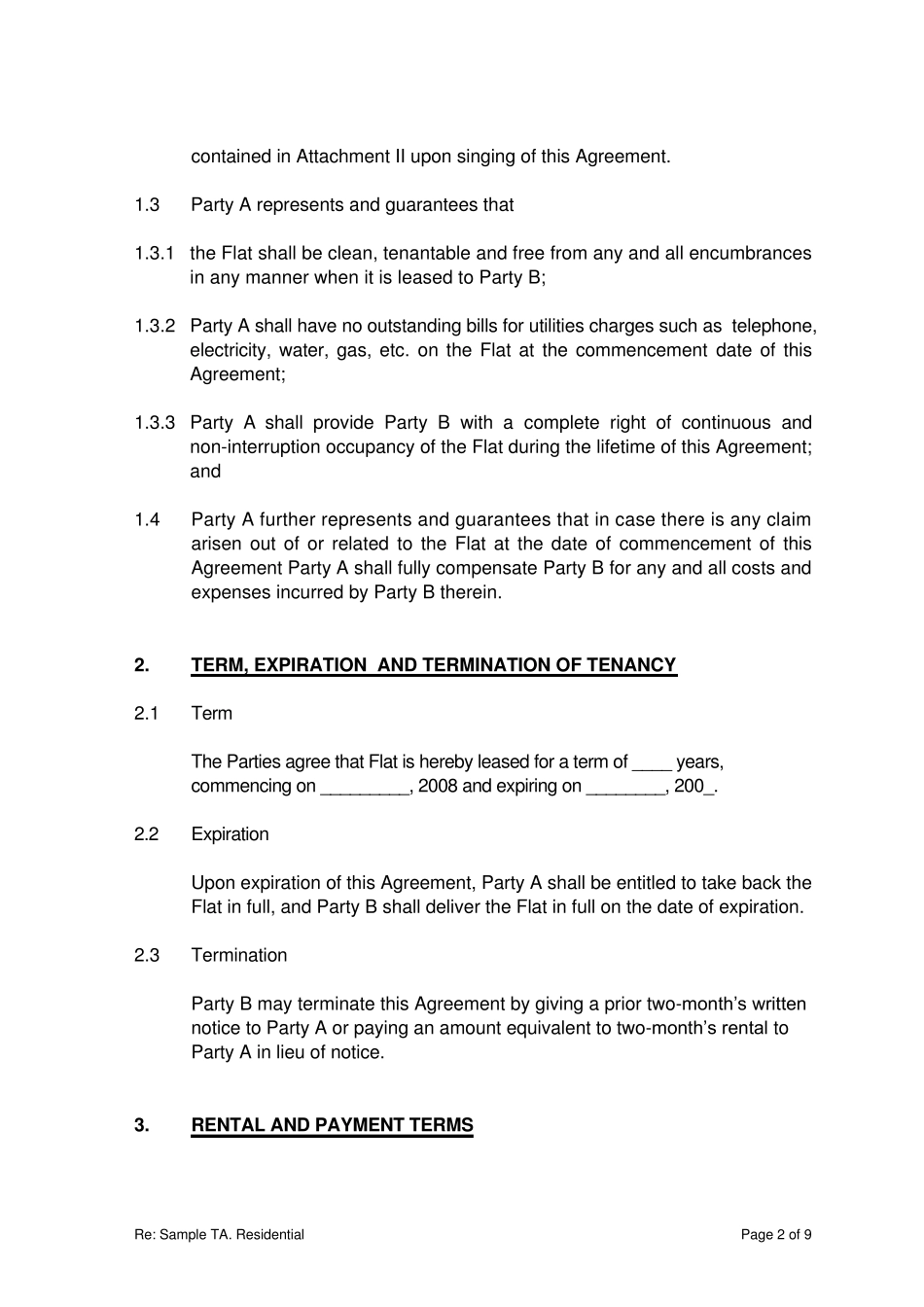 房屋租赁合同(英文版)_第2页