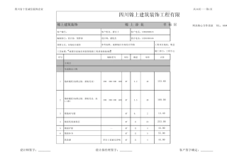 房屋装修明细表中信城