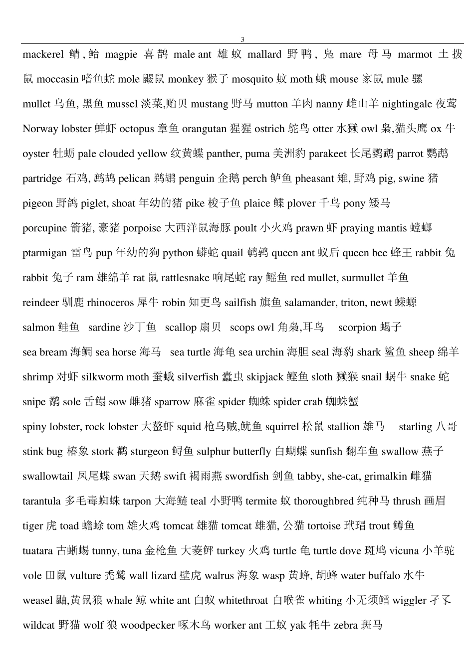 所有动物的单词_第3页