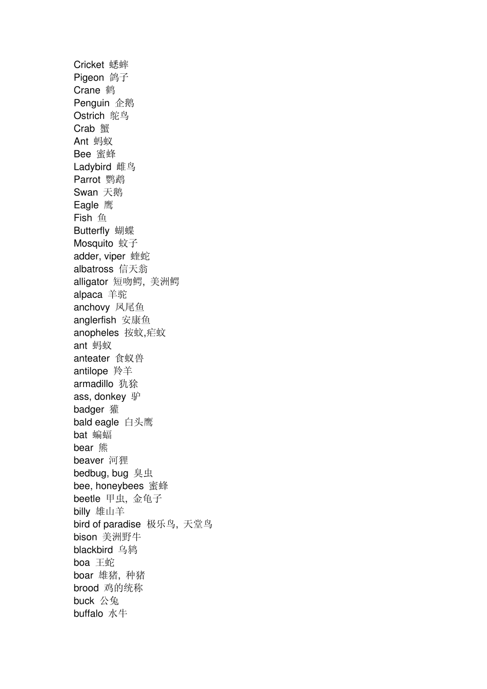 所有动物的英文_第2页