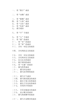 所有四字成语分类