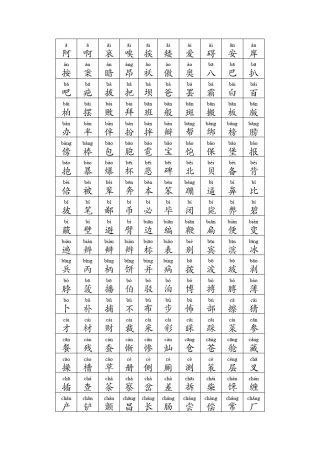 所有常用汉字大全_含拼音