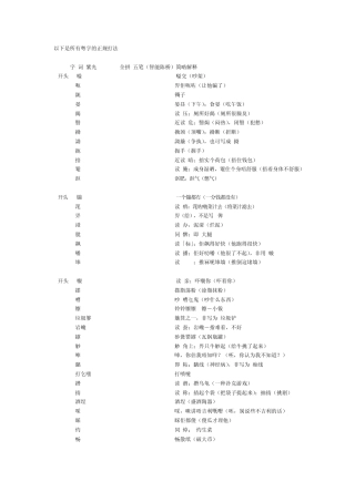 所有粤字的正规打法