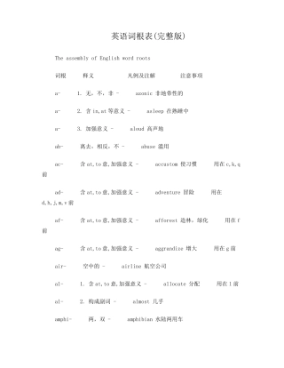 所有英语词根表