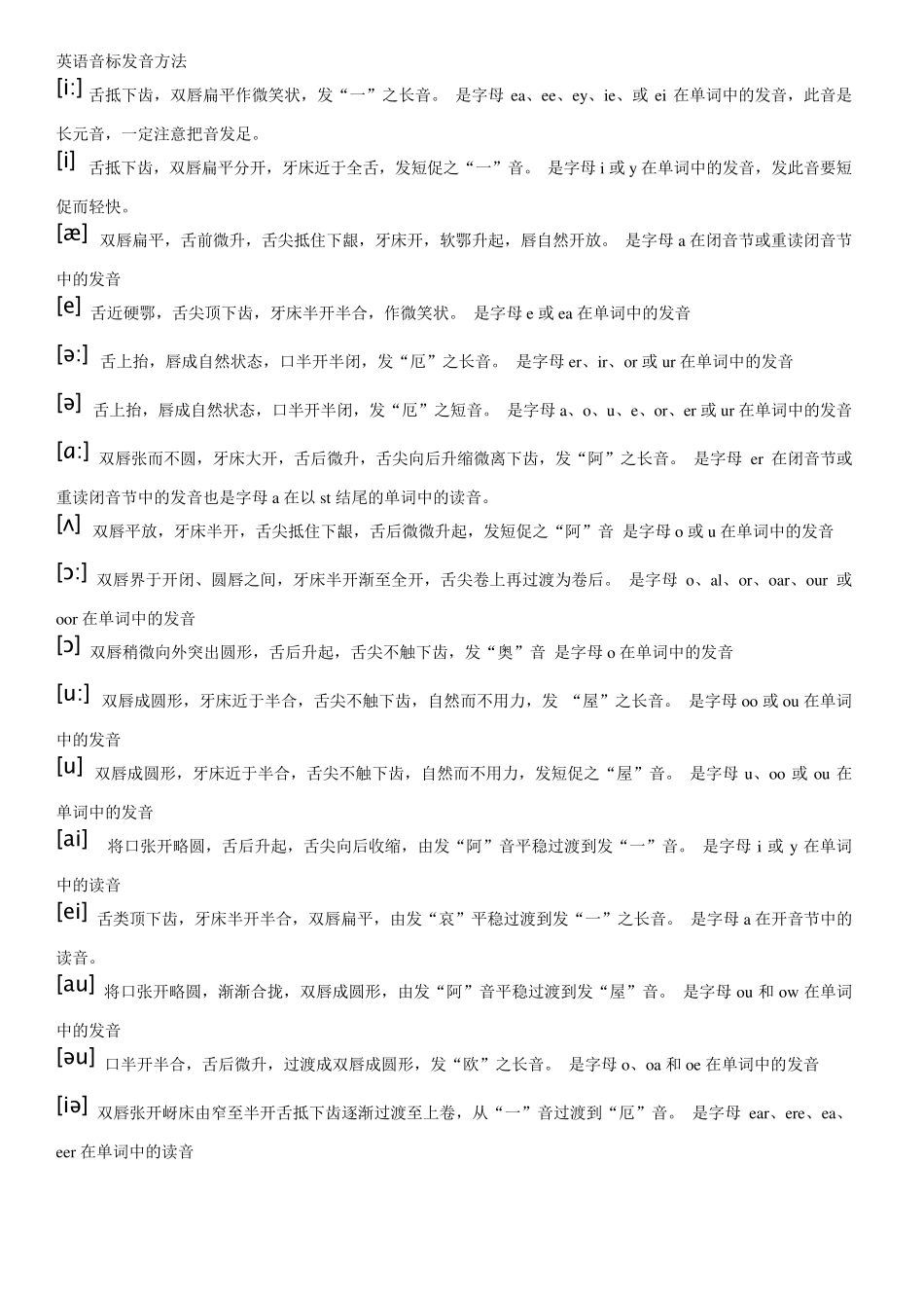 所有英语音标的读法大全_第1页