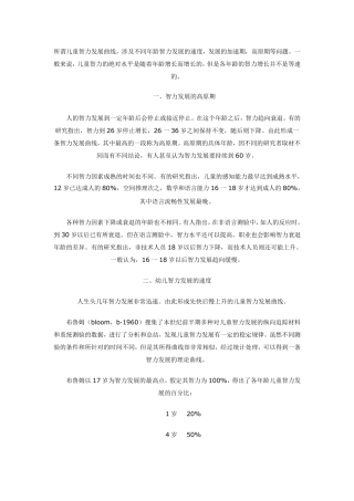 所谓儿童智力发展曲线