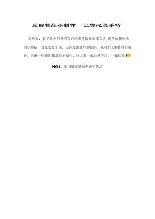 手工制作(废物利用)