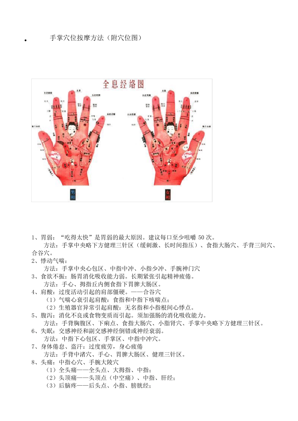 手掌穴位按摩方法(附穴位图)_第1页