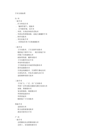 手术分级标准