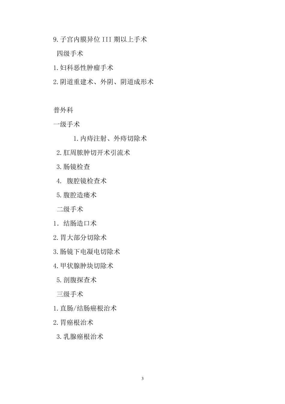 手术分级管理目录_第3页