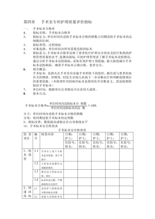 手术室专科护理质量评价指标1