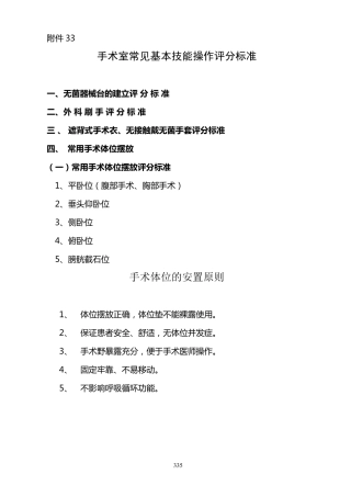 手术室常见基本技能操作评分标准