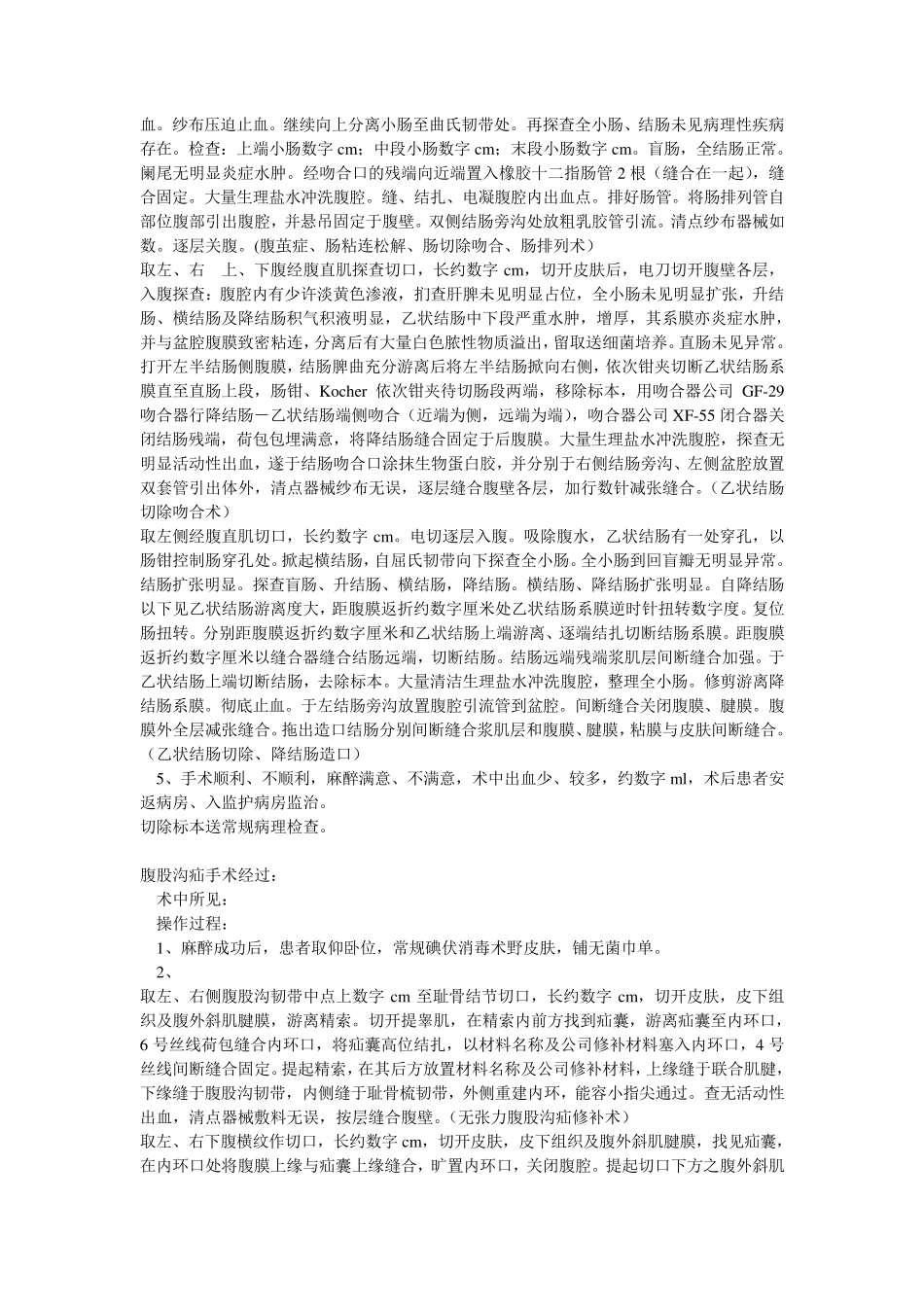 手术记录模板_第2页