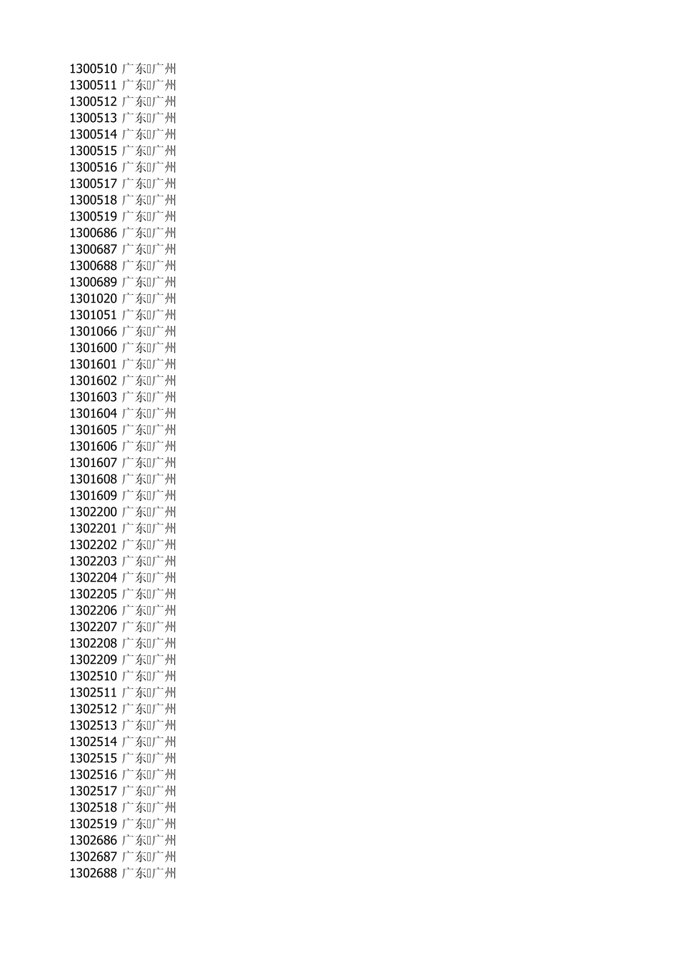 手机号码段归属地数据库_第2页