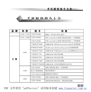 手机最新解锁指令大全