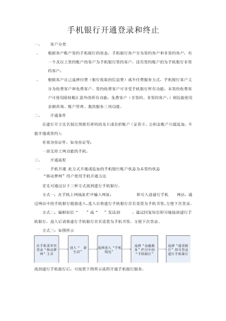 手机银行开通登录和终止