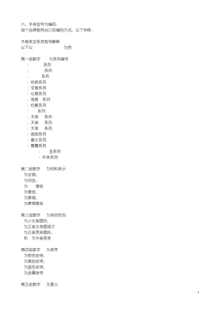 手表型号与编码