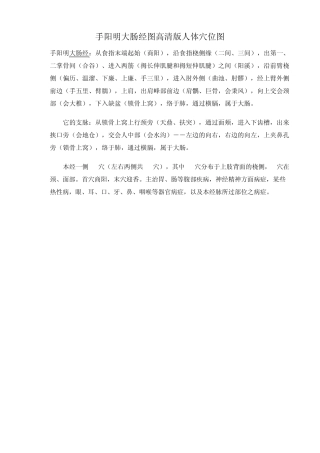 手阳明大肠经图人体穴位图