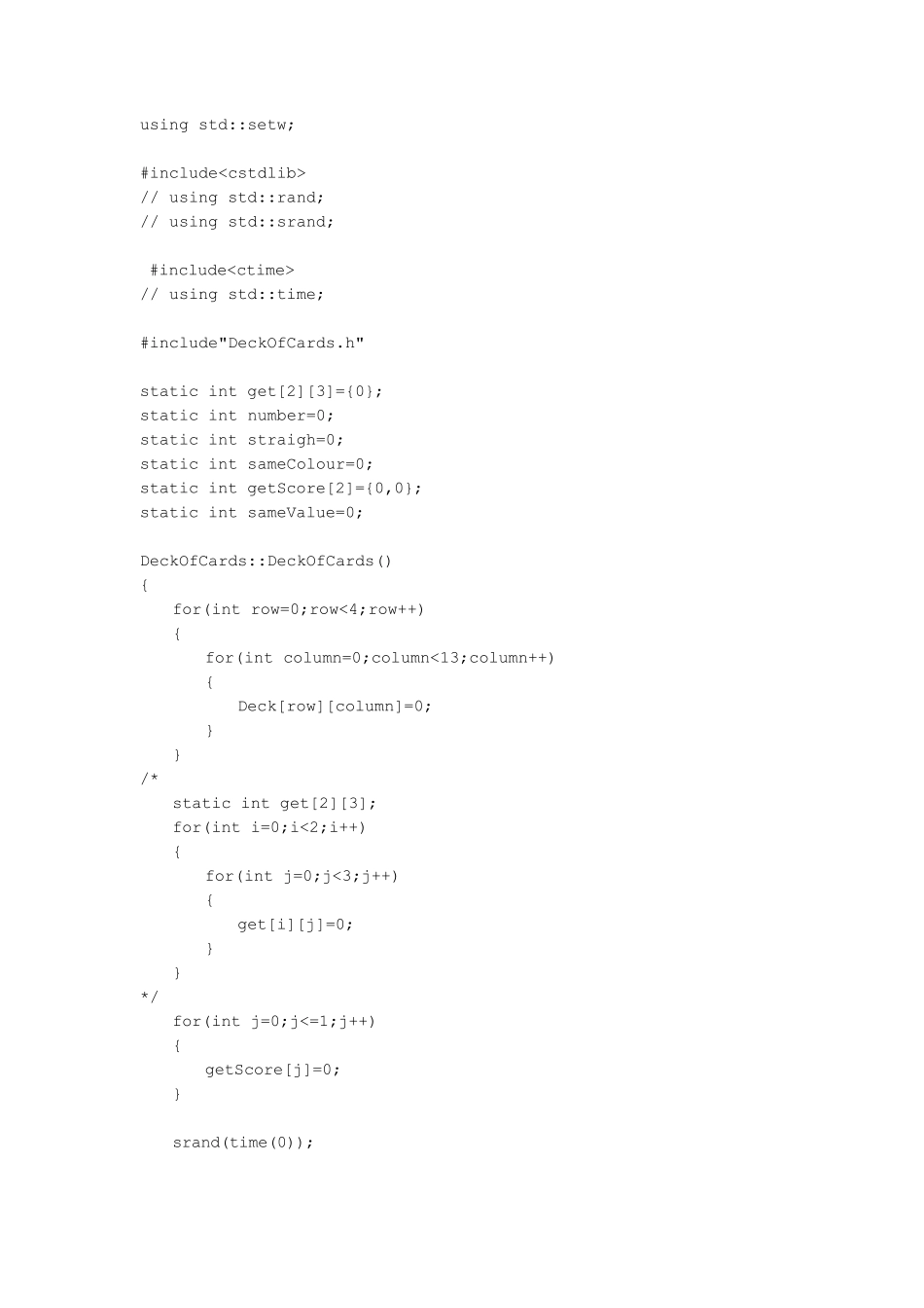 扑克牌游戏C++程序实现_第2页