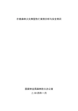 扑救森林火灾典型伤亡案例分析与安全常识
