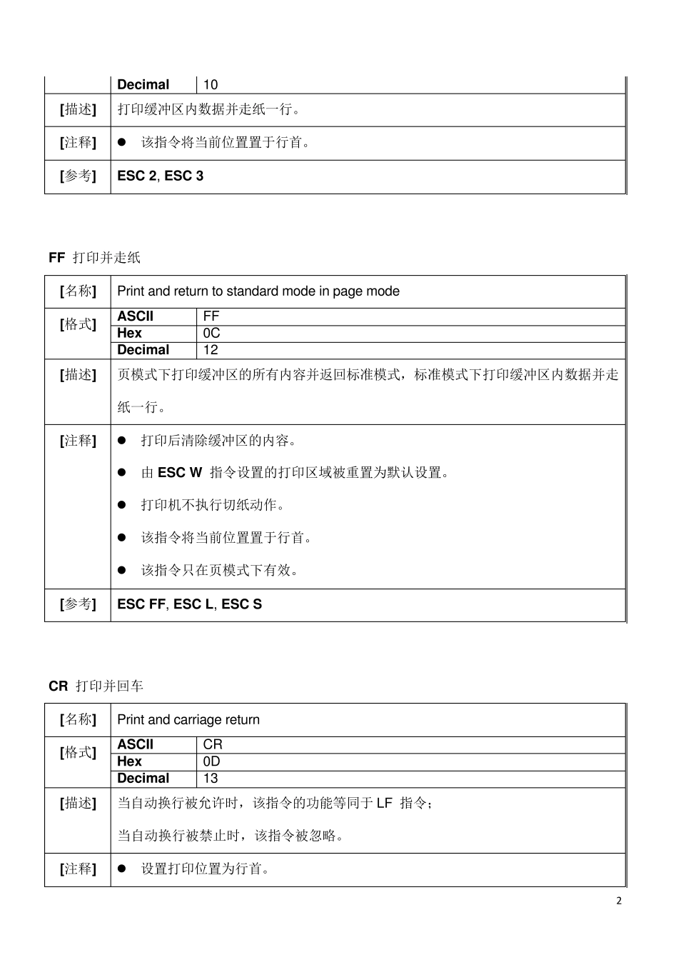 打印机ESCPOS控制指令_第2页
