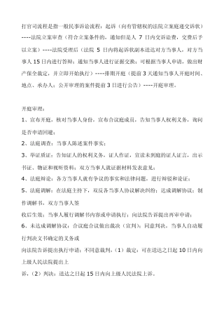打官司流程是指一般民事诉讼流程