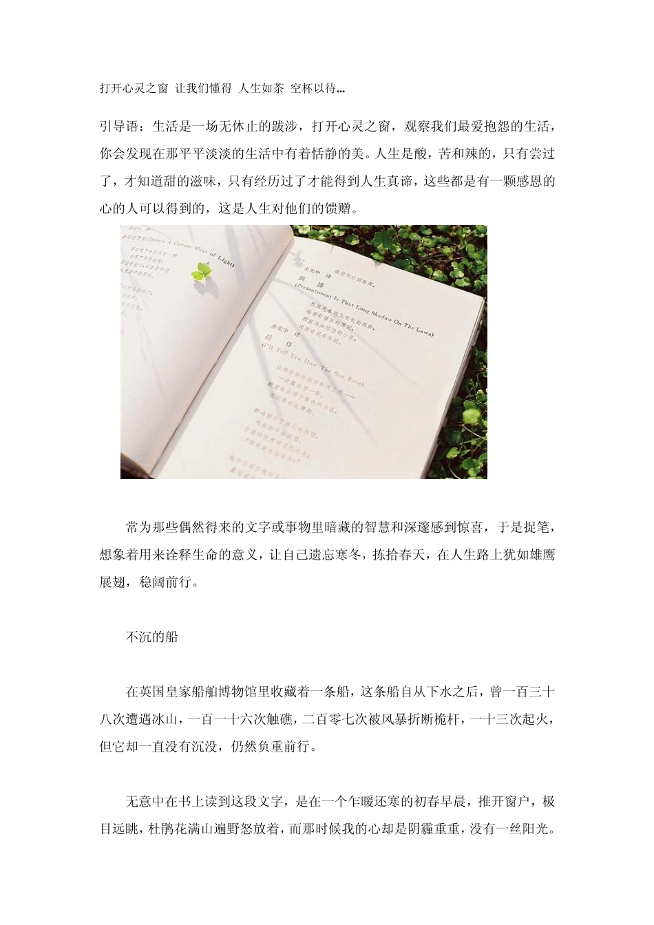 打开心灵之窗让我们懂得人生如茶空杯以待..._第1页