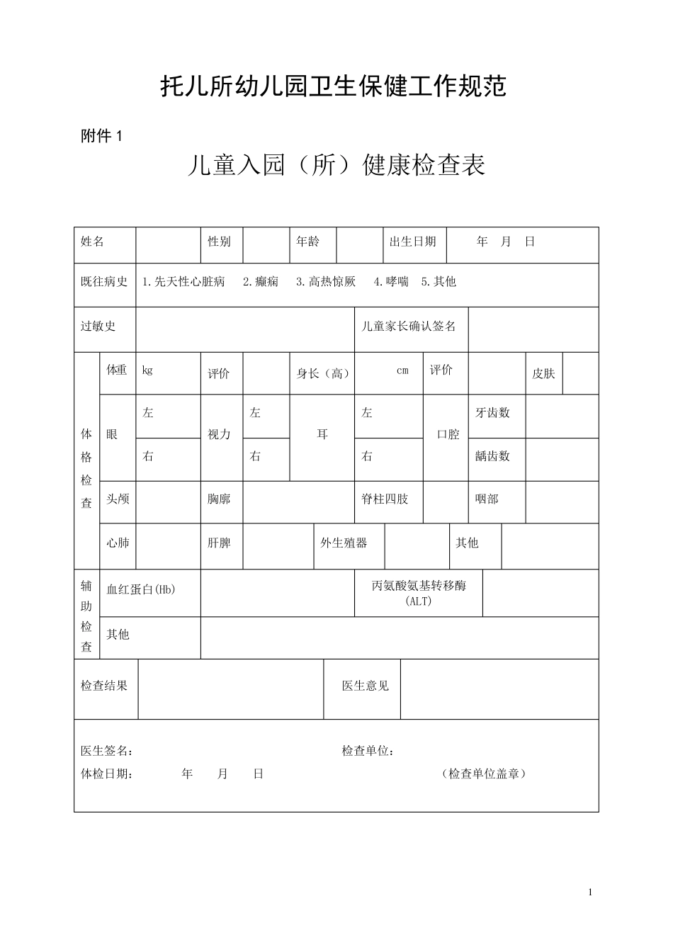 托儿所幼儿园卫生保健工作规范(附件)_第1页