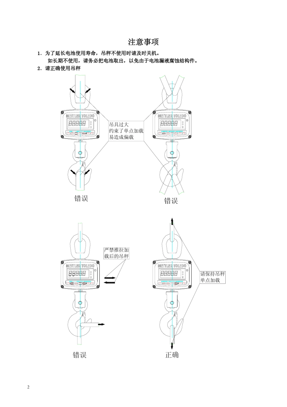 托利多吊钩秤说明书_第2页