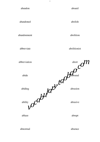 托福TOEFL单词卡片部分红宝书词根+联想单词卡背单词词汇卡片