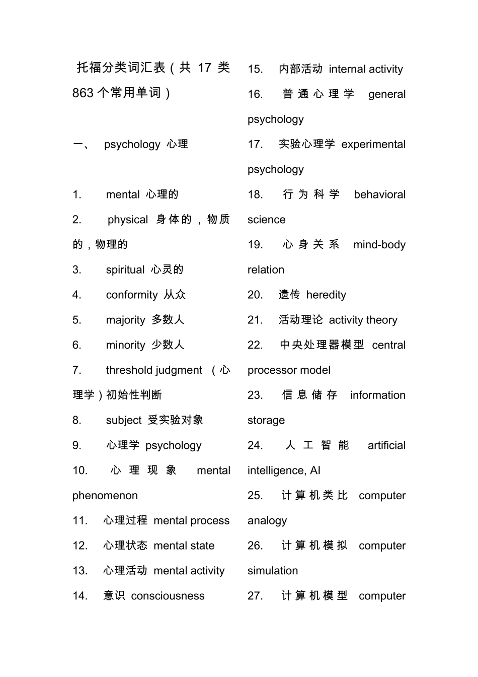 托福分类词汇表_第1页