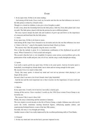 托福口语人+EVENT+PLACE+OBJECT