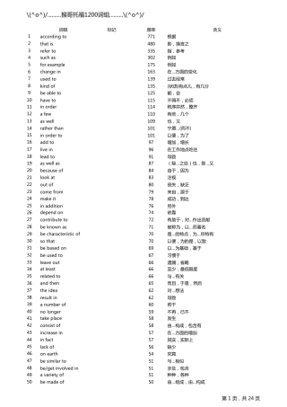 托福词组1200重新排版打印版