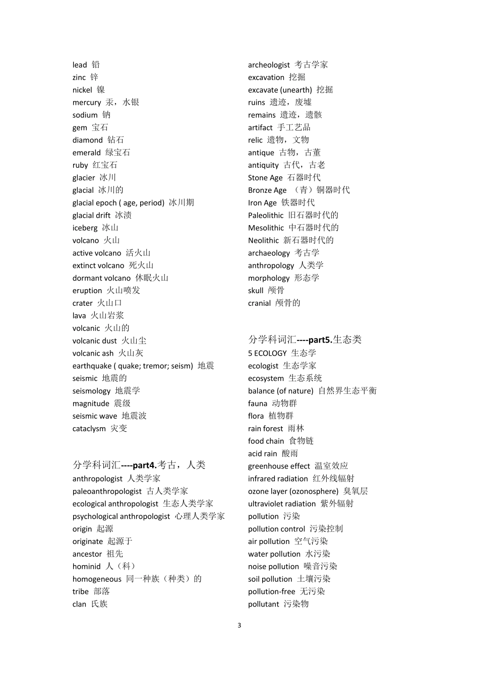 托福阅读学科词汇_第3页