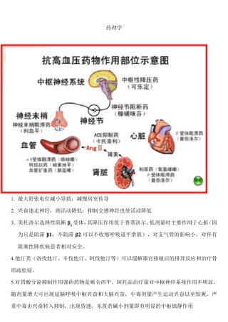 执业药师药理学笔记(含有表格、图、口诀)