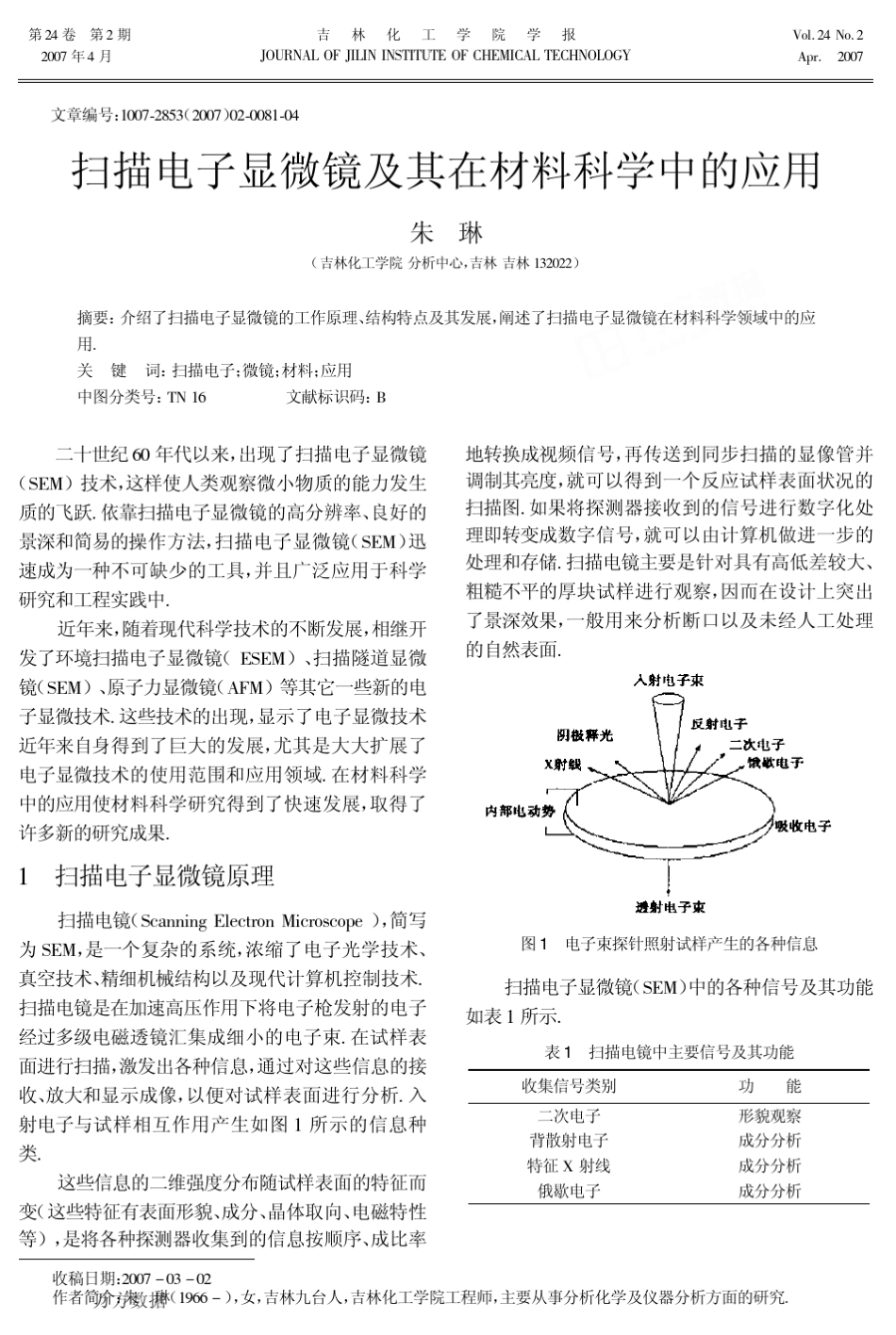 扫描电子显微镜及其在材料科学中的应用_第1页