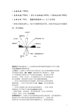 扫描电镜经典总结