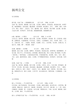 扬州公交车线路