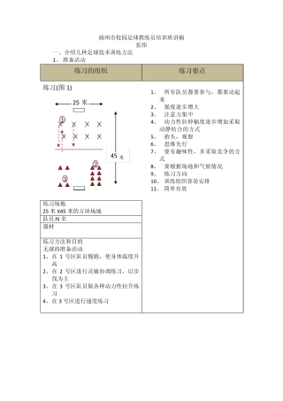 扬州市校园足球教练员培训班讲稿