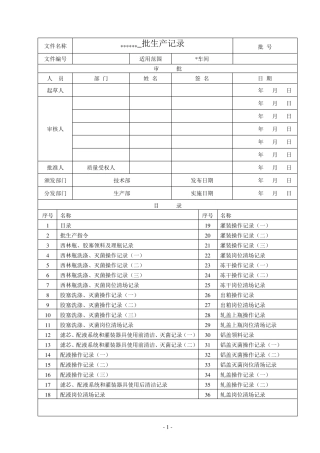 批生产记录模板