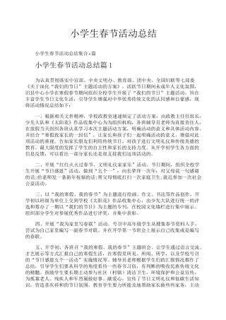 小学生春节活动总结