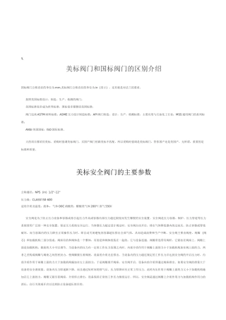 美标阀门的结构型式表介绍