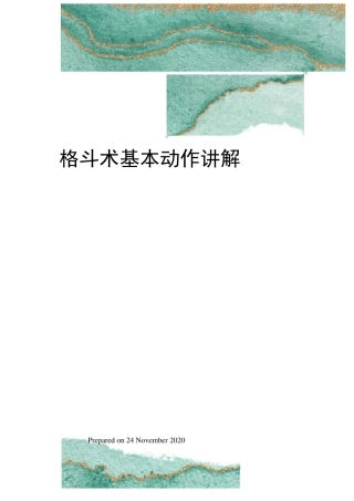 格斗术基本动作讲解