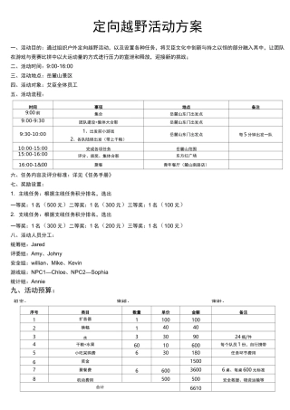 岳麓山定向越野活动方案